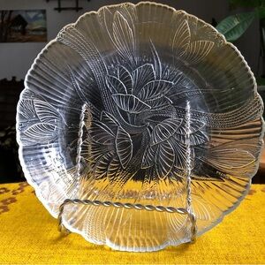 Set of 5 Vintage Arcoroc 8” Canterbury Print Glass Shallow Bowls/Deep Plates